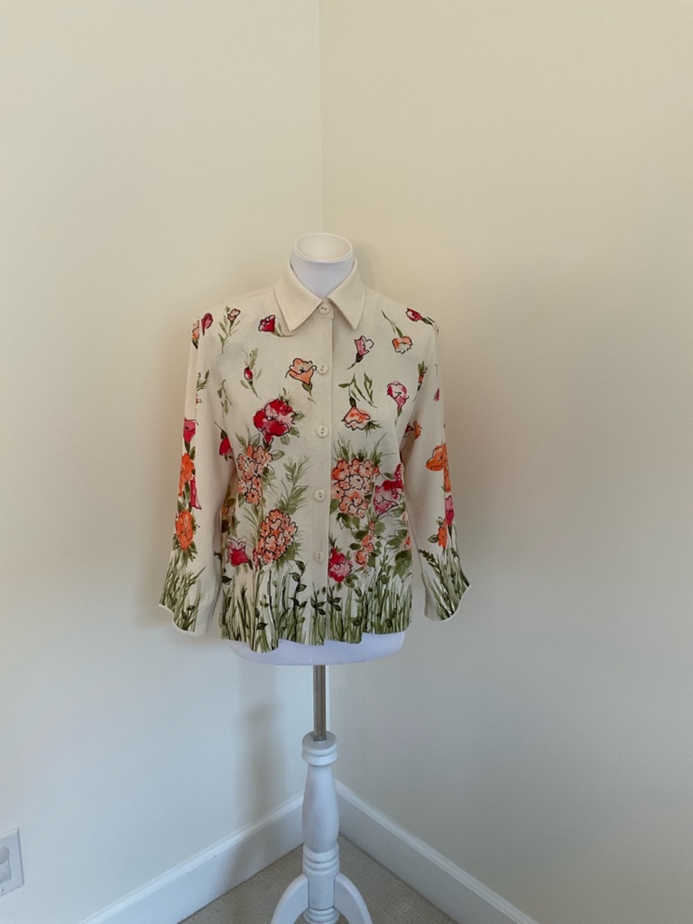NWT Draper’s & Damon’s Floral Button-Front Tunic Shirt/Jacket